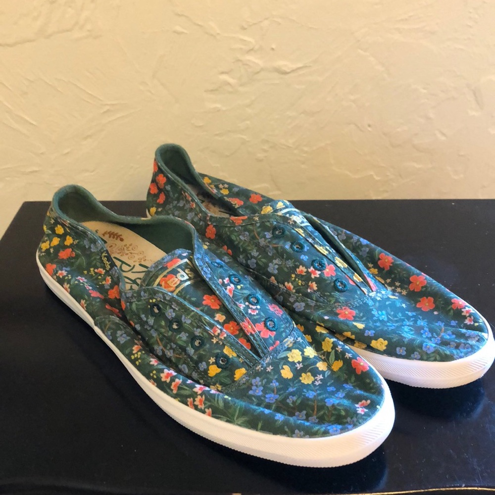 Keds Rifle Paper Co flower print canvas shoes size 10
